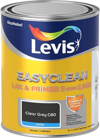 Levis - Easyclean Lak & Primer 2-In-1 Mix - Clear Grey C80 - Mengverf - 1 L