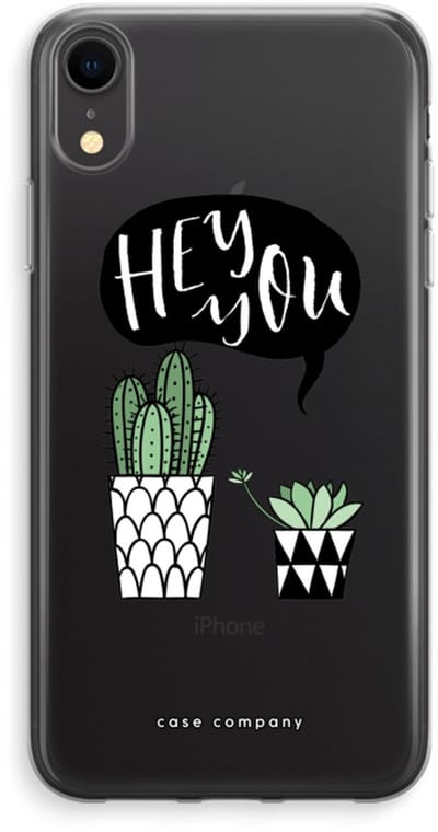 Case Company® - Hoesje geschikt voor iPhone XR hoesje - Hey you cactus - Soft Cover Telefoonhoesje - Bescherming aan alle Kanten en Schermrand