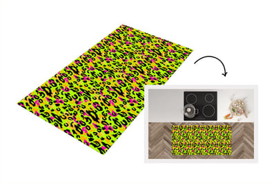 Keukenloper - Loper keuken - Panterprint - Patronen - Geel - Neon - 120x60 cm - Keukenloper vinyl