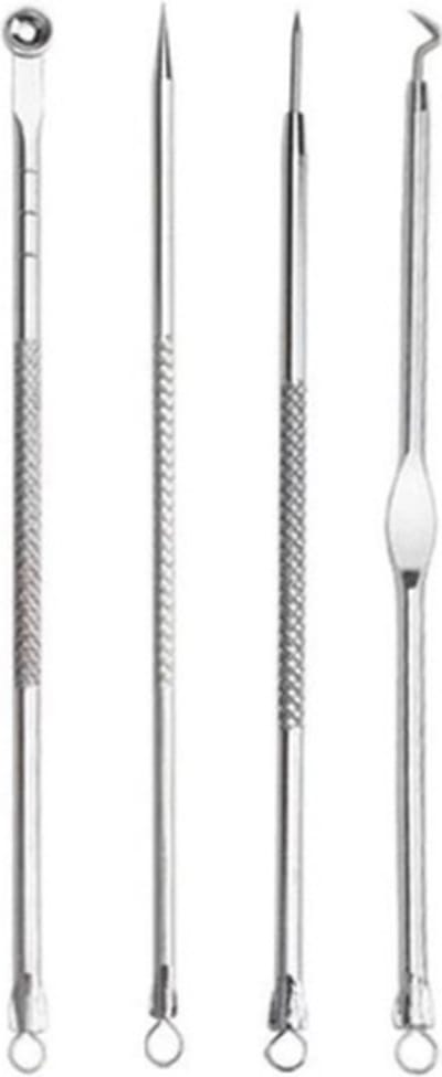 Comedonenlepel set - Mee-eters verwijderen - Blackhead remover - Puistjes - Professionele kit - Extractor tool set - Zilver