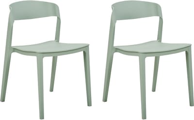 SOMERS - Eetkamerstoel set van 2 - Mintgroen - Plastic