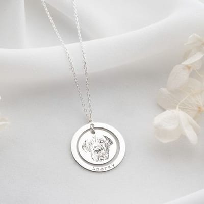 My Pets Family Ketting Met Hanger | 925 Sterling Zilveren Cadeau Dierenliefhebber | Zilver_50 cm Ketting | Herinnering Huisdier