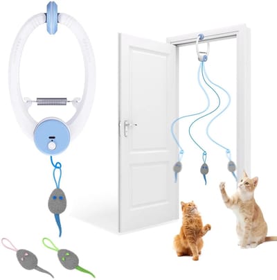Sogiol® Kattenspeelgoed - kattenspeelgoed elektrisch - elastisch touw kattenspeeltjes - Oplaadbaar - kan aan een deur worden gehangen