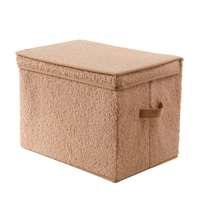 CALICOSY - Hoge opbergdoos met beige stoffen deksel met 1 vak 40x28x30cm