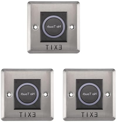 Infrarood Sensor Schakelaar - Contactloze Deurknop - Toegangscontrole Automatisering - Hygiënisch Contactloos - 3 Stuks 11cm - Zilverkleurig