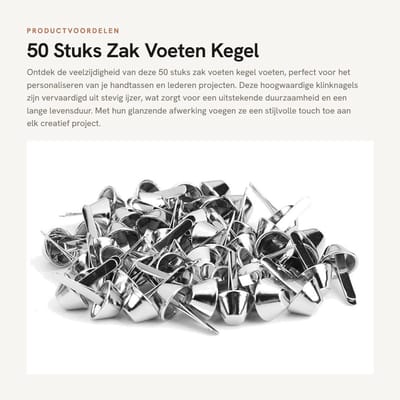 Dailygoods- Klinknagels 50 Stuks - Klinknagels voor Leer - Holnieten - Klinknagel Tang - Hoge Kwaliteit - Gemaakt van IJzer - Decoratieve Nagels
