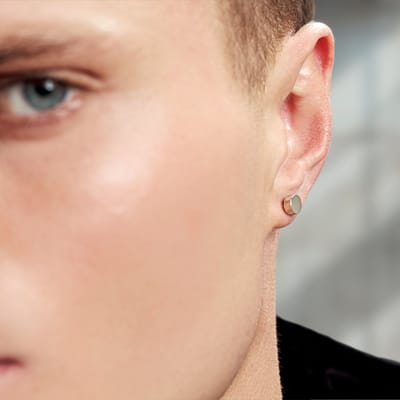 Argentia | 925s | Platte 6 mm Gerhodineerde Sterling Zilveren Fake Plug Oorbel