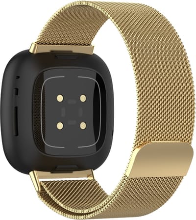 Milanees bandje - geschikt voor Fitbit Versa 3, Versa 4 / Sense - M/L - goud
