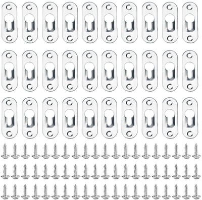 Cosensi - Keyhole Pendant - Ophangsystemen voor Wanddecoratie - 30 Stuks - Voor Foto's en Spiegels - Inclusief 60 Schroeven - Geschikt voor Thuisge...