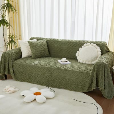 Chat Boudeur Sentiment Peluche Housse de Canapé Couverture pour Serviette de Canapé Tout Compris Housse de Canapé de Salon Housse de Canapé Anti-griffures de Chat 180 x130cm 1pcs beige