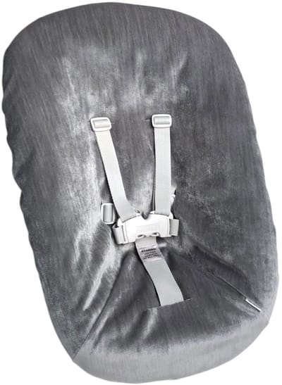 #25 Newborn hoes, Zilver/grijs velvet, Stokke Tripp Trapp. Ook geschikt voor Kidsmill Up.