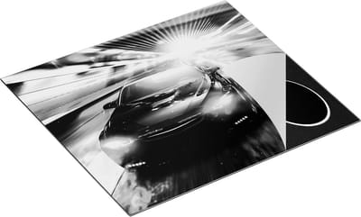 Chefcare Inductie Beschermer Zwarte Sportwagen Auto - Abstract - Zwart Wit - 60x50 cm - Afdekplaat Inductie - Kookplaat Beschermer - Inductie Mat