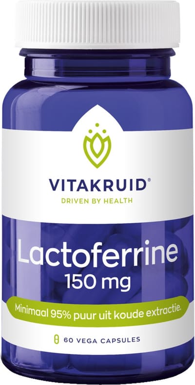 Vitakruid Lactoferrine 150 mg minimaal 95% puur + Vitamine C 60 Vegetarische capsules