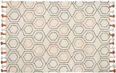 HAJIPUR - Laagpolig vloerkleed - Beige - 140 x 200 cm - Katoen