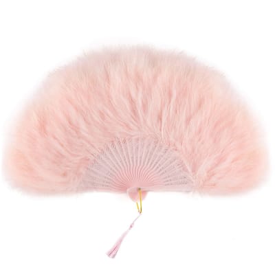 Dailygoods- Handwaaier Inklapbaar - Vintage Flapper-Stijl - Jaren '20 - Marabouveer - Handbediend - Perfect voor Gatsby-feest - Ventilator