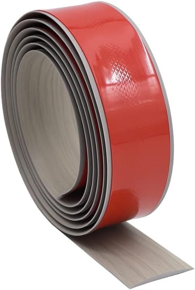 Zelfklevende Vloerstrip voor Vinyl en PVC, Overgangsstrip voor Houten Vloeren (2 m x 4 cm, Kleur: Grijs) - Ideaal voor Naadloze Overgangen en Ruimtebesparing