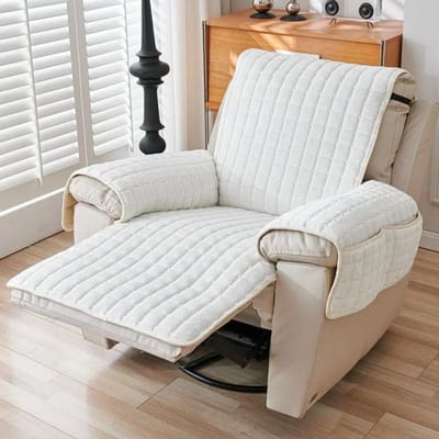 Housses de canapé inclinable 1 place Flanelle Peluche Housse de fauteuil avec poches Relax Inclinables Tapis de canapé Housse de chaise Maison 1 Seat (53x190cm)S