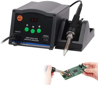 Soldeerstation 90W - Soldeerbout Set - Elektronica Reparatie - Digitaal Display - 105 cm kabel - Zwart