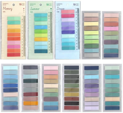 Dailygoods- Notitieblaadjes 2200 stuks - Zelfklevende Notities - Veelkleurig - PET Materiaal - Trendy Tabbladen - Perfect voor Organisatie - Plaknotities