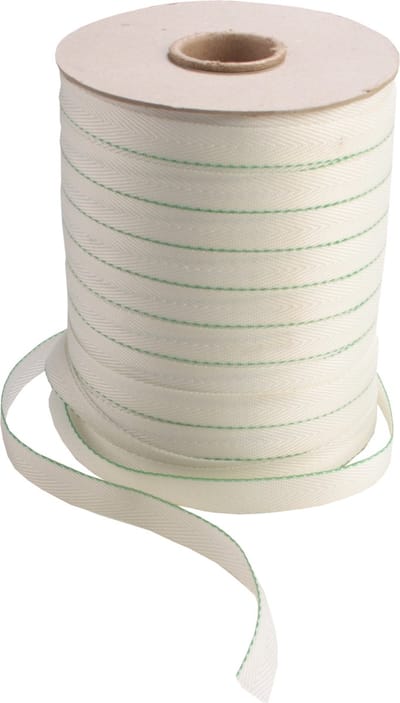 200 meter rol keperband 15 mm polyester wit