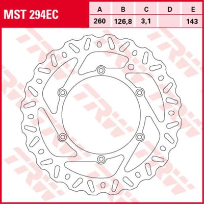 Remschijf TRW MST294E links, 1 Stuk