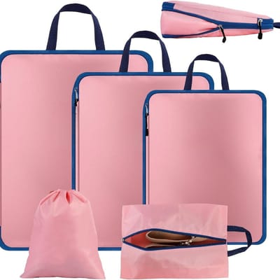 Famanu – Compressiezakken voor reizen - 5-delige set - waterdichte organizer en compressiekubussen voor kleding - cosmetica en bagage
