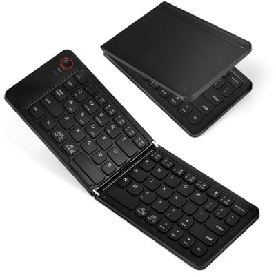 Ynkkvre - Toetsenbord – Bluetooth Toetsenbord – Reis Toetsenbord – Opvouwbaar Toetsenbord – Ultradun – Schaarmechanisme – QWERTZ – USB-C snelladen - Zwart