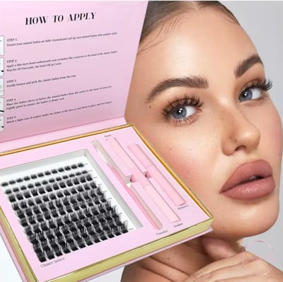 Wimperset verlening Compleet lashset wimper, DIY Dollsbeauty wimperextensions, individuele wimpers, natuurlijke look wimpers, one by one, valse wimpers, Luxe Cadeautip Roze
