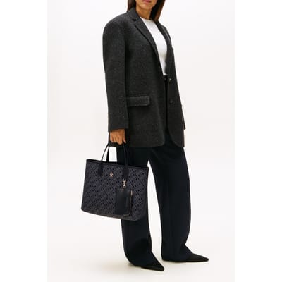Tommy Hilfiger Icon Satchel Jacquard Black Size: OS | Handbags Outlet | Dames | Zwart