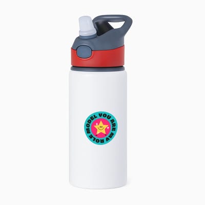 Hacebo® - you are my role model waterfles met rietje rood - Model - iemand die een voorbeeld is voor anderen - voorbeeldfunctie - verjaardagscadeau - verjaardag - cadeau - kado - geschenk - gift - water fles - 650ML