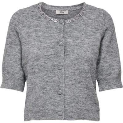 Jacqueline de Yong Vest Jdyalva Life 2/4 Embel Cardigan Knt 15344982 Medium Grey Mel/silver Emb Dames Maat - S