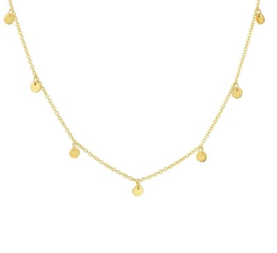 YO&NO - Ketting - Goud -  Anker - Rondjes - 1,0 mm - 41/43/45 cm - Sieraden vrouw - 14k - 585 goud