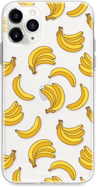 Fooncase Hoesje Geschikt voor iPhone 11 Pro - Shockproof Case - Back Cover / Soft Case - Bananas / Banaan / Bananen