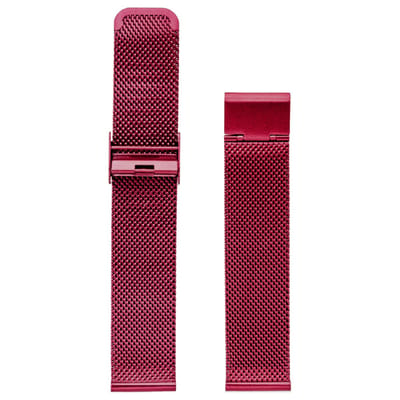 Burgundy Red Slim line 16mm - Horlogeband - Milanese strap - Stainless steel + opening tool