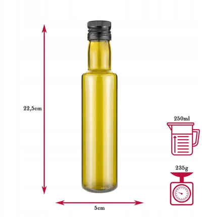 Bimberek Dorica Serie - Olie- en Azijnfles - 250ml - Donkergroen Glas - Met Doseerdop