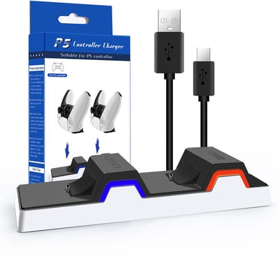 Snellader met 2 Type C-poorten voor PS5-controller - Phonillico®