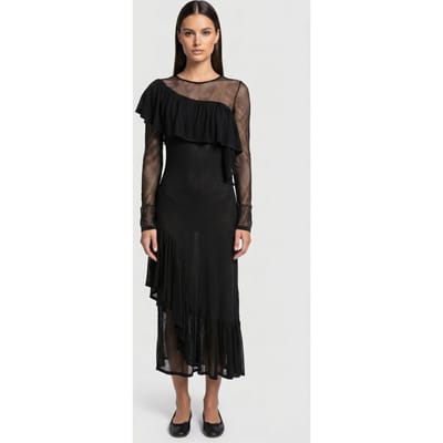& Other Stories Jupiter Knit Dress Black Maat: XS | Midi Jurken Outlet | Dames | Zwart