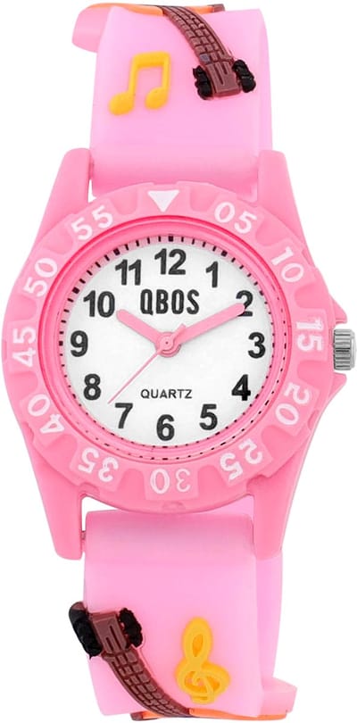 QBOS QBOS kinderhorloge van siliconen met muziekmotief, goed leesbaar