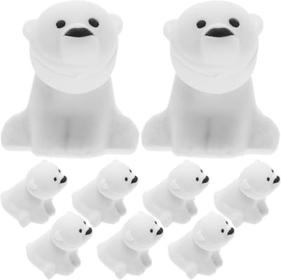 20 stuks ijsbeer-gummetjes, mini-diergummen, zachte rubberen gummen voor school en creativiteit, ideaal voor kinderen en studenten