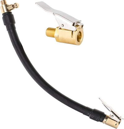 Somstyle Auto Ventiel Adapter met Slang Set - 3-Delig - Clip Connector - Verloopnippel Pomp - Goudkleurig / Zilverkleurig
