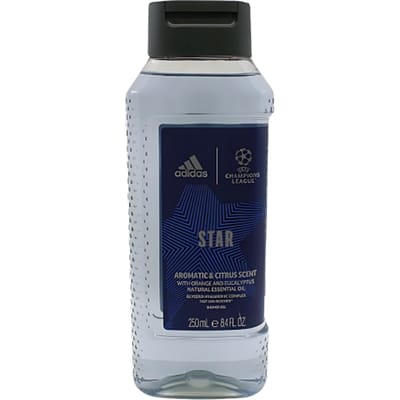 Adidas UEFA Star Edition Men's Shower Gel Vegan Formula 250ml