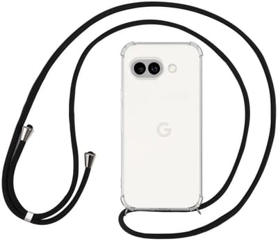 Schokbestendig Transparant Hoesje met Koord Geschikt voor Google Pixel 9a | Shockproof Back Cover met Ketting | Flexibel TPU | Doorzichtig