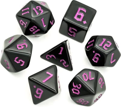 Nereb – Dobbelstenen Set 7-delig – D20 D12 D10 D8 D6 D4 – Voor RPG & Tafelspellen