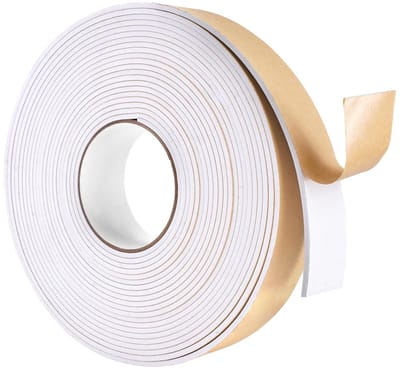 Zelfklevende Afplaktape van Schuim, 40mm x 3mm x 10m, Geluidsisolatie voor Deuren en Ramen, Stofdicht en Anticollisie Schuimtape