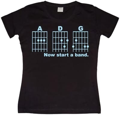 Hybris Dames Now Start A Band Girly T-shirt SH-5-10393-LFH2-9