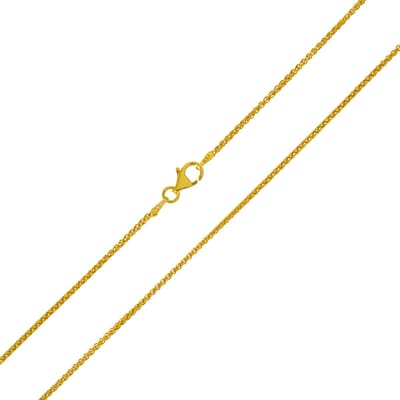 Cavill - Zilveren Ketting 925 Sterling Zilver Verguld - Fijne Gouden Vlecht - 50 cm - Karabijnsluiting - Elegant Dames Sieraad - Glanzend Goudkleurig