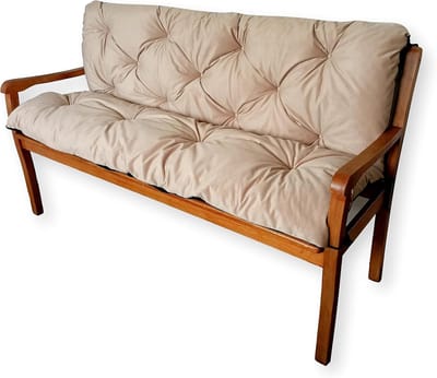Weerbestendig Tuinbank Kussen Set Zit- en Rugkussen 150x50x50 cm Beige