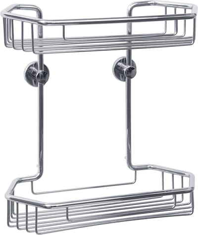 tesa draadplank 2 manden chroom messing badkamer zelfklevend zonder boren – 40227