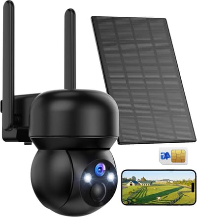 4G Beveiligingscamera - Outdoor Camera - Woning Bewaken - Zonder Wifi Werking - 2K Resolutie - Zwart