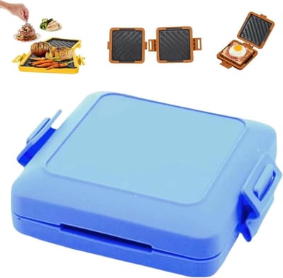 Magnetron Broodrooster - Sandwich Maker - Snelle Snacks Maken - Geavanceerde Warmtegolf - 17 cm - Blauw